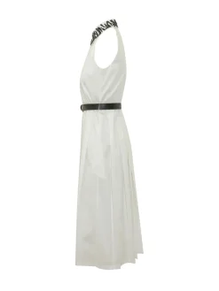 Long Dress with High Neck and Belt