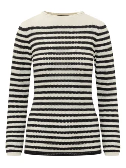 Long Sleeve Crew Neck Striped Sweater