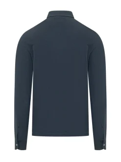 Long Sleeve Polo Shirt with Collar and Buttons