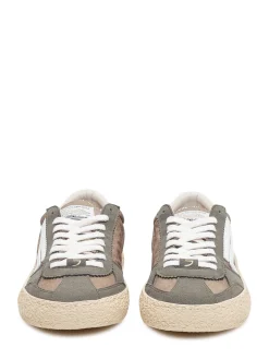 Low Top Sneakers with Laces and Contrast Panels