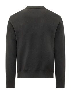 Maglia Girocollo con Logo Intarsiato