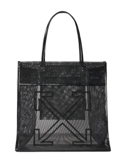 Market Tote Bag in Mesh with Double Handles and Logo