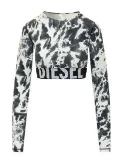 Melissa Cropped Abstract Print Top