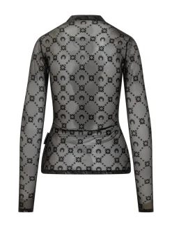 Mesh High Neck Top