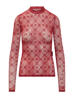 Mesh High Neck Top