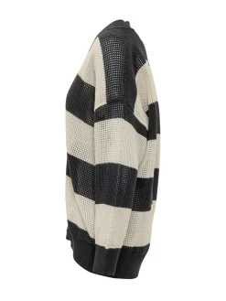 Mesh Knit Cardigan with Buttons