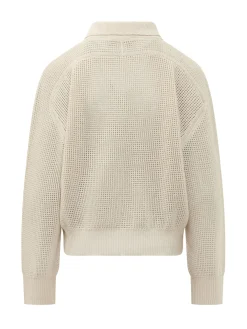 Mesh Perforated Polo with Collar