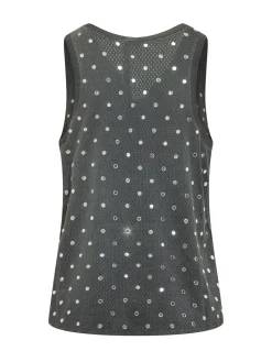 Mesh Tank Top with Embellishments