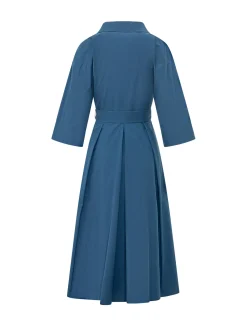 Midi Dress with Collar and Belt
