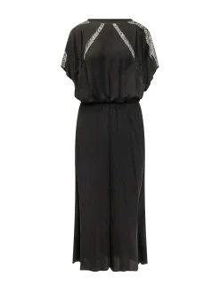 Midi Dress with Lace Inserts