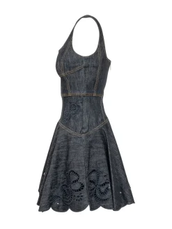 Mini Dress with Floral Embroidery