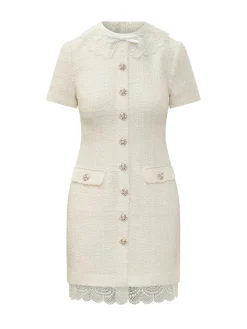 Mini Dress with Lace Collar