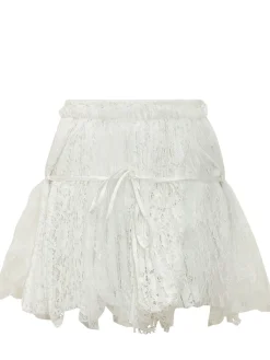 Mini Skirt with Lace and Belt