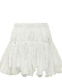 Mini Skirt with Lace and Belt