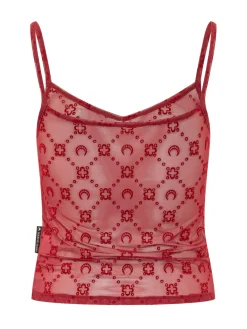 Moonogram Mesh Strap Top