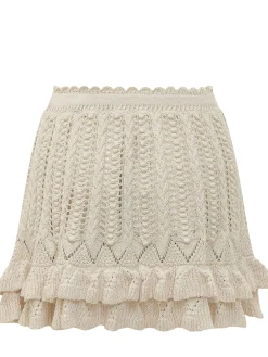 Nelle Knit Skirt with Ruffles and Openwork Pattern