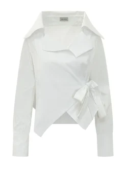 Nora Shirt with Wide Collar and Wrap Closure