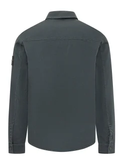 Overshirt Con Zip E Tasca Sul Petto