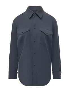 Overshirt with Patch Pockets and Buttons