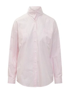 Oversized Shirt with Mandarin Collar