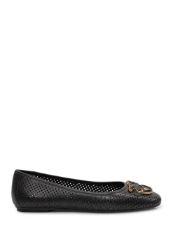 Perforated Leather Ballet Flats