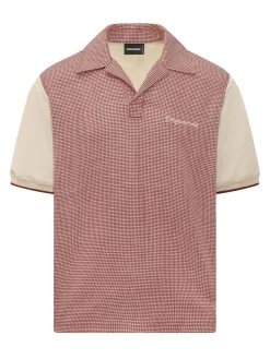 Pied de Poule Polo with Revere Collar
