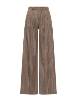 Pinstripe Trousers with Pleats