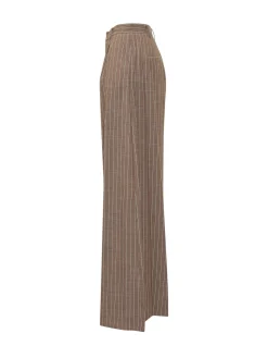 Pinstripe Trousers with Pleats