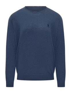 Polo Ralph Lauren Blue Mélange Virgin Wool Sweater
