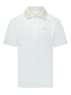 Polo Shirt with Embroidered Leaf Collar