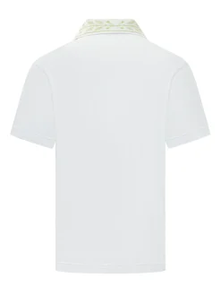 Polo Shirt with Embroidered Leaf Collar