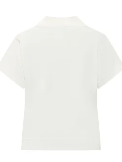 Polo Top with Floral Embroidery