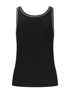 Ribbed Tank Top with Embroidered Logo