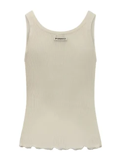Ribbed Tank Top with Wide Neckline
