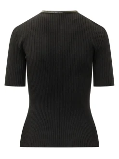 Ribbed Top with Button Placket