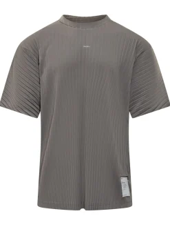 Ribbed T-shirt with Front Logo