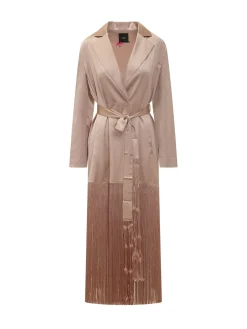 Ribes Trench with Belt and Fringe
