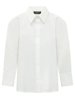 Shirt with Classic Collar and Concealed Placket