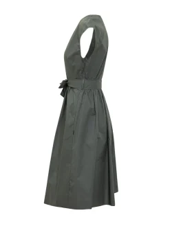 Short Poplin Dress with Belt