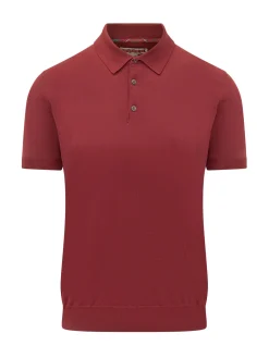 Short Sleeve Knit Polo with Buttons