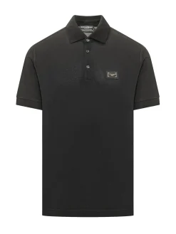Short Sleeve Polo with Buttons and Logo