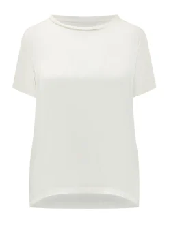 Short Sleeve Top with Curved Hem