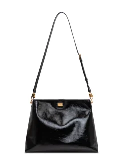 Shoulder Bag with Metal Plaque