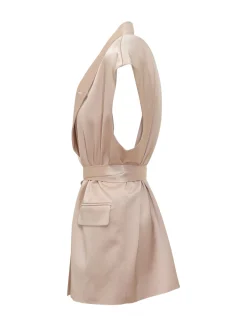 Sleeveless Blazer with Belt