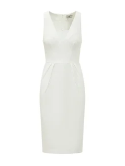 Sleeveless Midi Dress with Pleats
