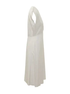 Sleeveless Midi Dress with V Neck
