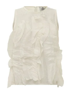Sleeveless Top with Ruffles