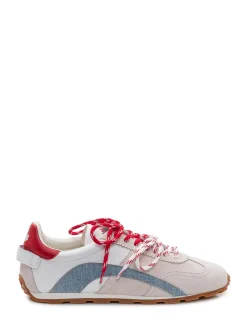 Sneakers with Contrast Inserts and Laces