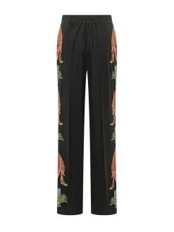 Straight Leg Trousers with Print