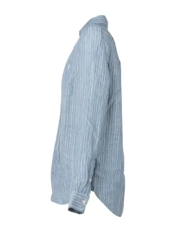 Striped Cotton and Linen Sport Shirt